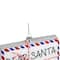 Envelope USPS "Dear Santa" with Stripes Glass Christmas Ornament - 3.5" - Red